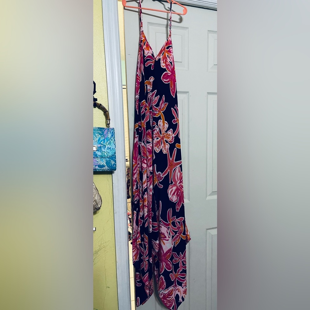EUC Lilly Pulitzer medium Via Sunny silk Rylan maxi